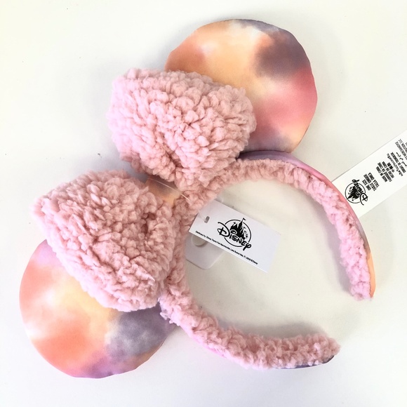 Disney Accessories - Disney Fuzzy Tie Dye Cozy Sherpa Pastel Colors Minnie Ears Headband - NEW